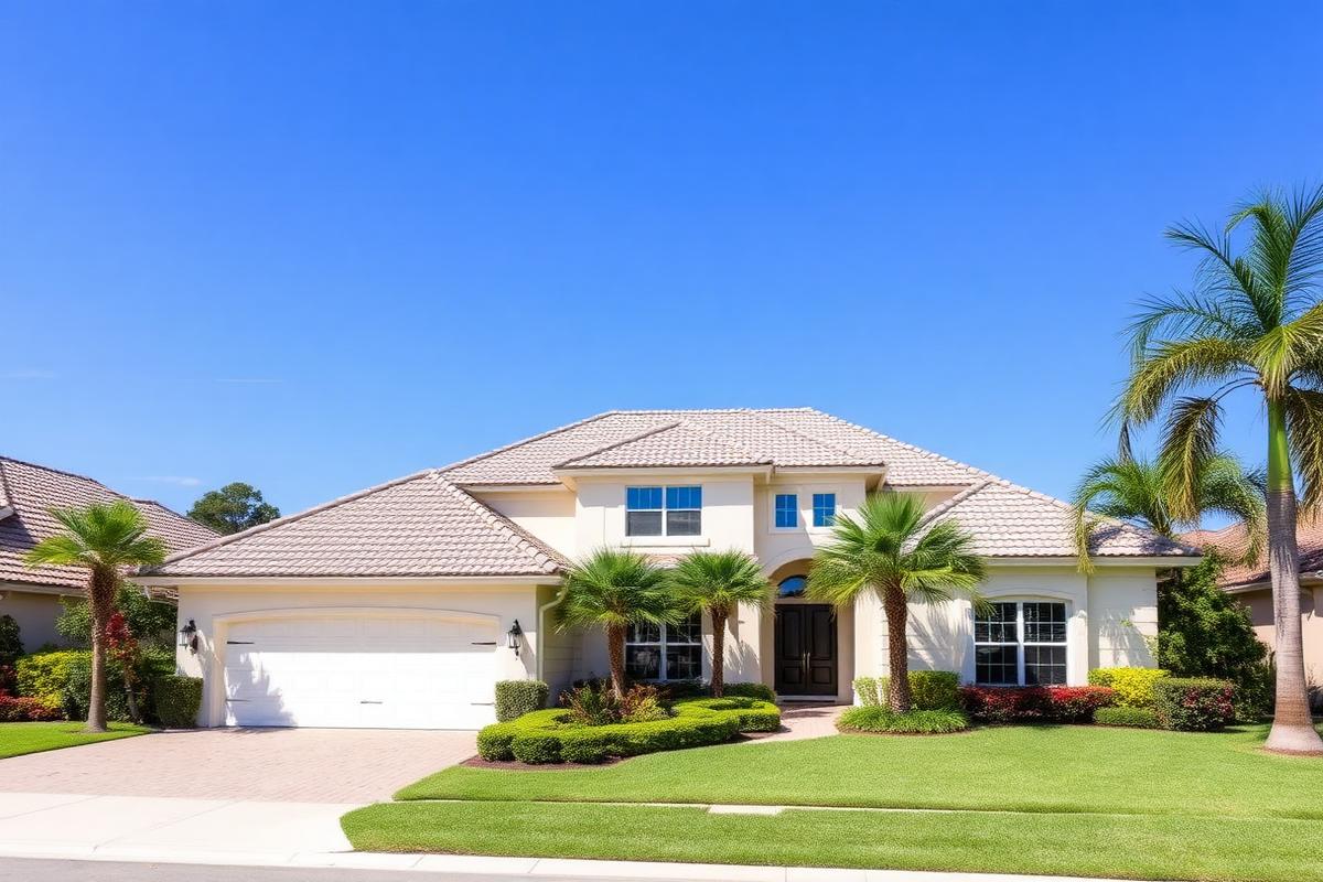 Upscale suburban Florida home with a new tile roof