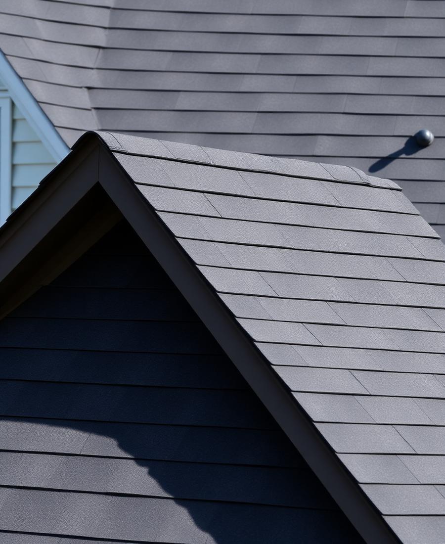 Architectural asphalt shingle roof detail