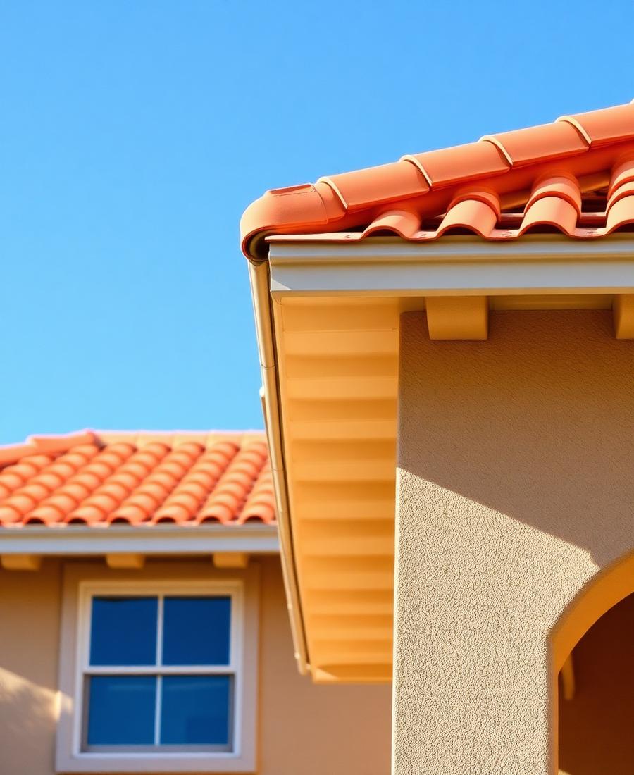 Terracotta barrel clay tile roof on a Florida home